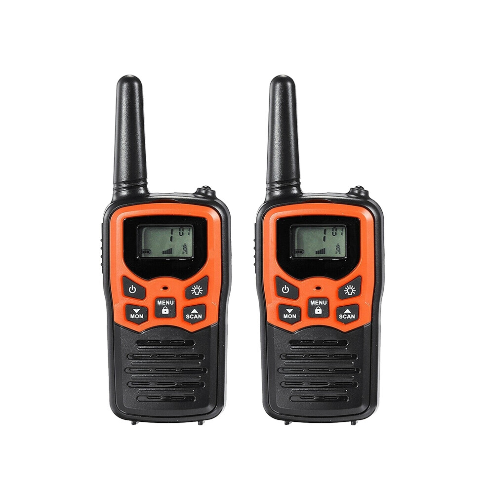 (Blackorange) 2Pcs Handheld Walkie Talkie Radio 22 Channels Set 10 Km Uhf 400-470 Mhz Dual Band Long Range Communication 9036185677448