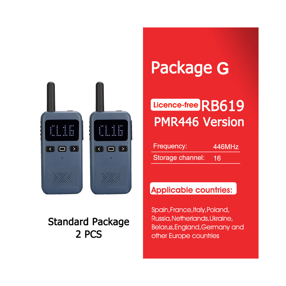 (Package G) Walkie Talkie Mini Retevis Usb Type C Phone Rb619 Pmr 446 Radio Walkie-Talkies 2 Pcs Two-Way Radio Portable 9036185412483