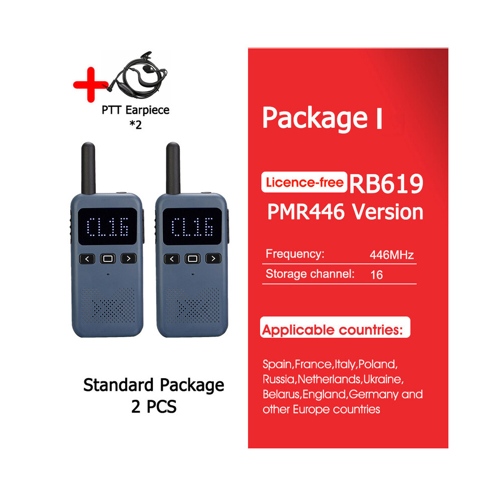 (Package I) Walkie Talkie Mini Retevis Usb Type C Phone Rb619 Pmr 446 Radio Walkie-Talkies 2 Pcs Two-Way Radio Portable 9036185412513