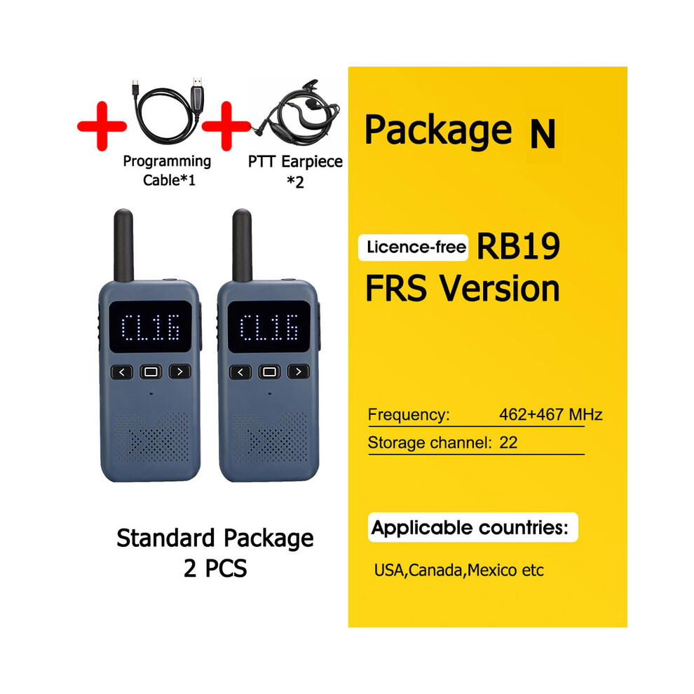 (Package N) Walkie Talkie Mini Retevis Usb Type C Phone Rb619 Pmr 446 Radio Walkie-Talkies 2 Pcs Two-Way Radio Portable 9036185412537