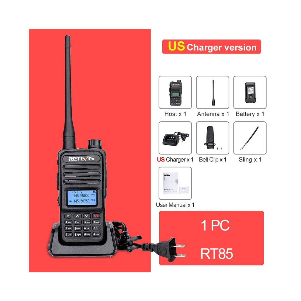 (Us Frequency) Retevis Rt85 Walkie Talkie Ham Two Way Radio Station 5W Walkie Talkies Vhf Uhf Dual Band Amateur Radio 9036185429504
