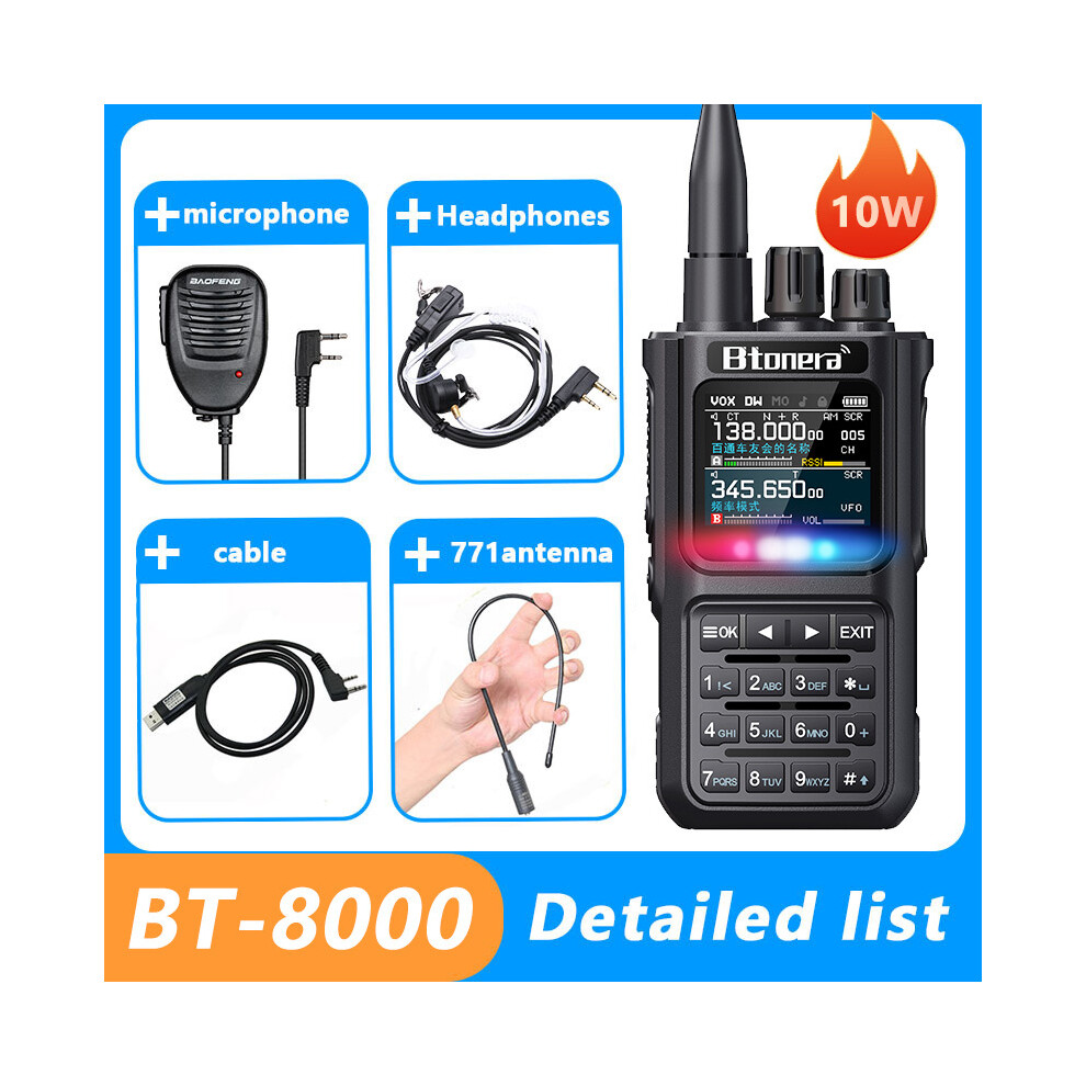 (Set Of 4) Btdx Bt-8000 10W Full Band Ham Radio Amateur 2 Way Radio 256Ch Walkie Talkie Am Air Aviation Band Color 9036185429498