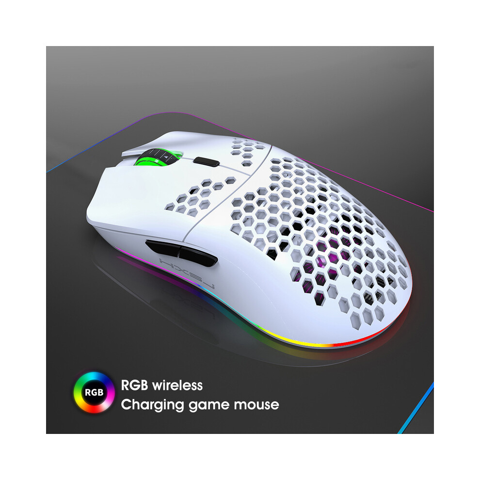 ( 2.4G) Wireless Charge Mouse Rgb Luminous Ultralight Honeycomb Mouse Movement Speed 3600 6 D Game Mice For Pink 9036185402101