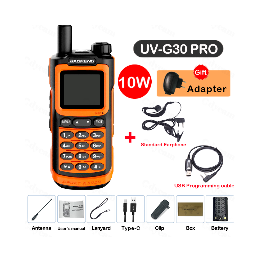Photos - Radio / Clock MAXPOWER  UV-G30 Pro Walkie Talkie Long Range Portable 1000 Channel Ham FM Radios UHF VHF USB-C Charge 2-Way Radio (G30-Orange-Kit 3)