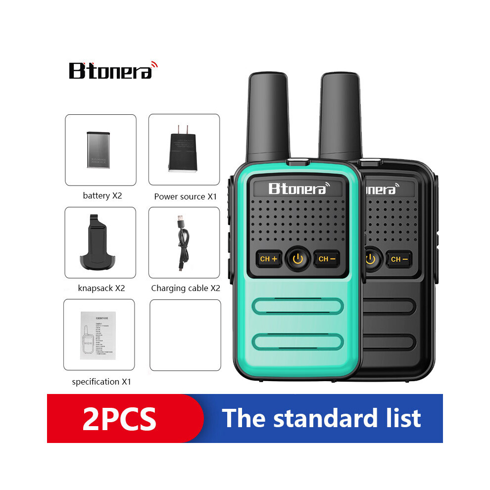 (-Green) Btoera 2 Pcs Mini Walkie Talkie Pmr 446 Portable Two-Way Radio Ht Ptt Walkie-Talkies 5W 16Ch Uhf 400-470Mhz Black/Green 9036185421157
