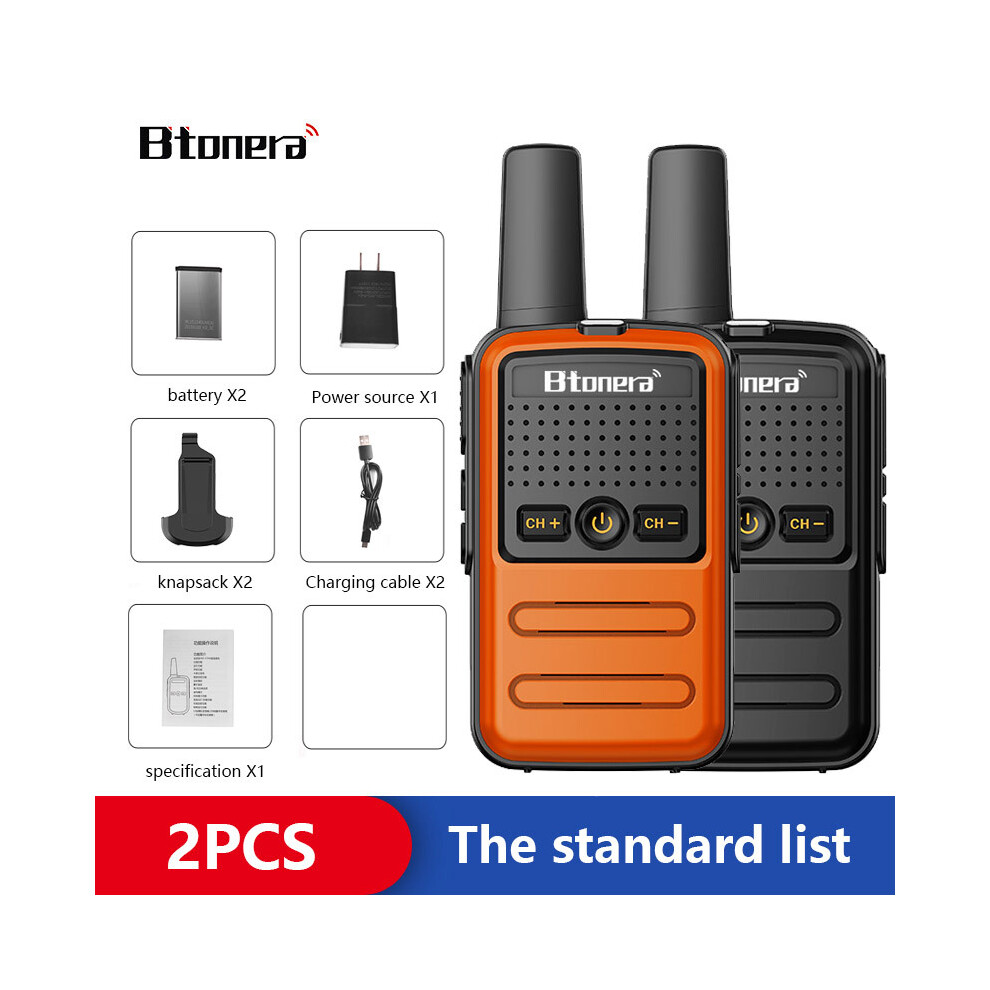 (-Orange) Btoera 2 Pcs Mini Walkie Talkie Pmr 446 Portable Two-Way Radio Ht Ptt Walkie-Talkies 5W 16Ch Uhf 400-470Mhz Black/Orange 9036185421201