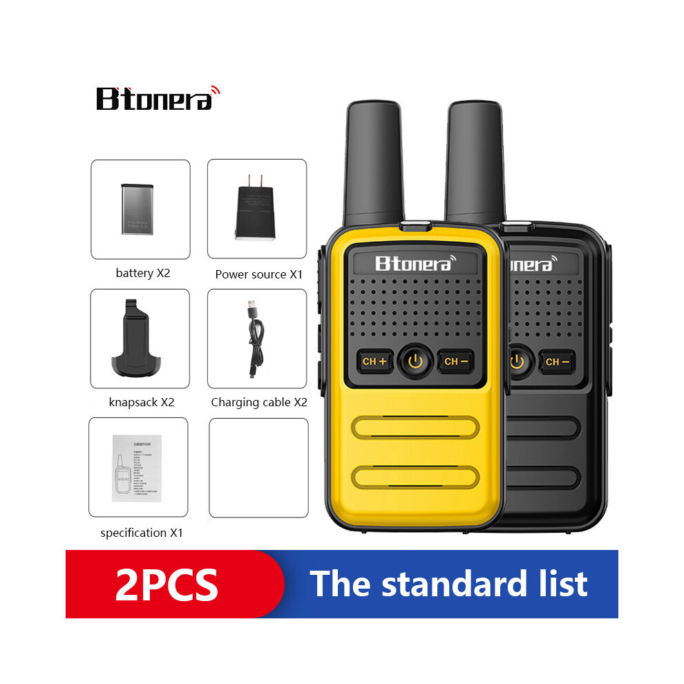 (-Yellow) Btoera 2 Pcs Mini Walkie Talkie Pmr 446 Portable Two-Way Radio Ht Ptt Walkie-Talkies 5W 16Ch Uhf 400-470Mhz Black/Yellow 9036185421171