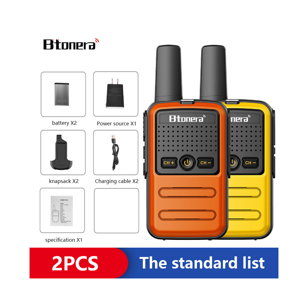 (-Orange) Btoera 2 Pcs Mini Walkie Talkie Pmr 446 Portable Two-Way Radio Ht Ptt Walkie-Talkies 5W 16Ch Uhf 400-470Mhz Yellow/Orange 9036185421188
