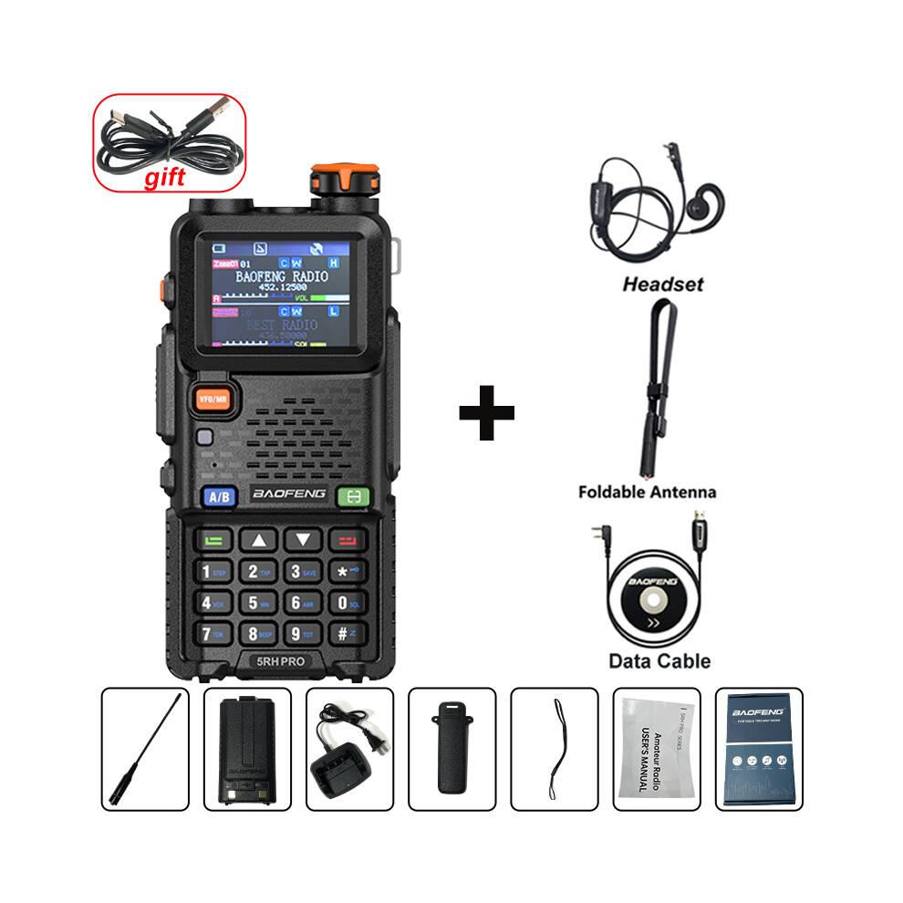 Photos - Radio / Clock MAXPOWER  UV-5RH PRO Walkie Talkie GPS Six Band AM FM Wirless Copy Frequency 640CH Type-C Fallback Alarm Long (EJ-TX-Cable)