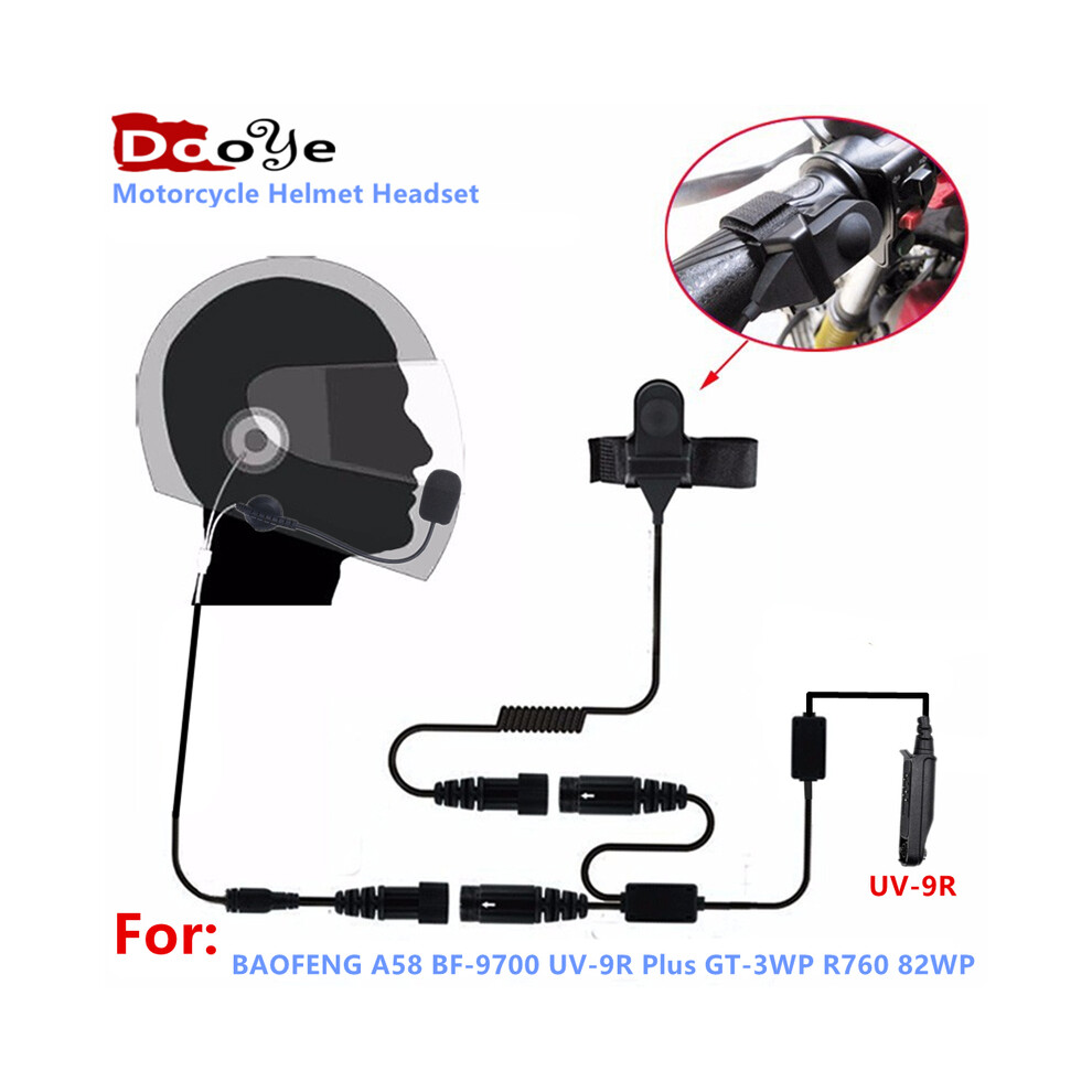 Helmet Headset Ptt Motorcycle Headphone For A58 Bf-9700 Uv-9R Plus Gt-3Wp R760 82Wp Ham Radio 9036185678216