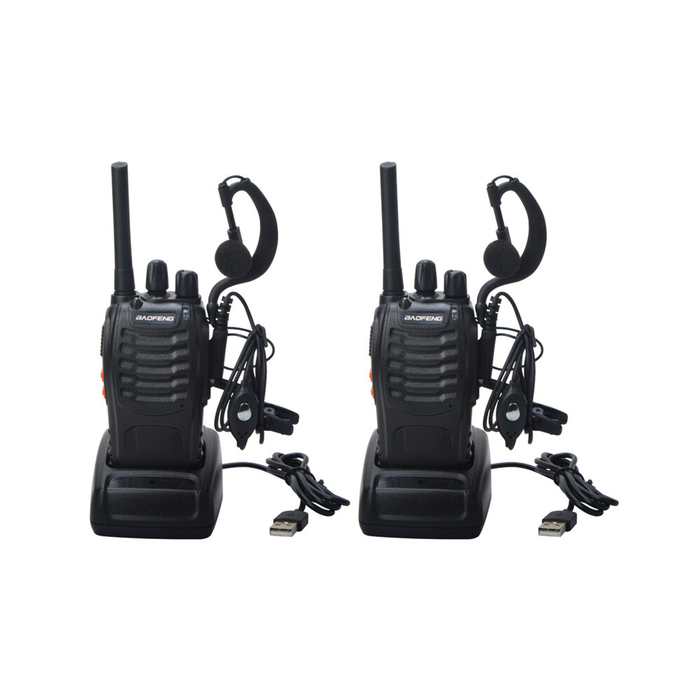 2Pcs Walkie Talkie Bf-88E Pmr 0.5W 16Ch Uhf 446.00625-446.19375Mhz 12.5Khz Channel Separation With Usb 9036185676861