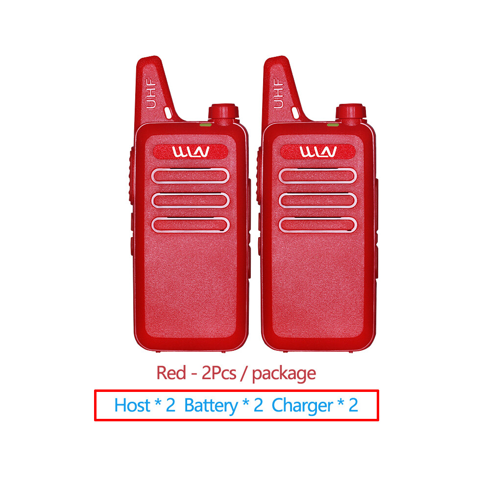 (-2) Mini Portable Radio 400-520Mhz 5W 16 Channel Uhf Transceiver Walkie Talkie Wln Kd-C1 Talki Walki Bf-888S Red 9036185417228