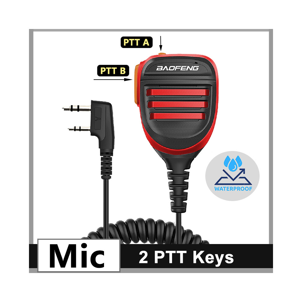 Photos - Radio / Clock MAXPOWER  UV-18 Pro Max Waterproof Microphone Speaker 2-Pin K Type/Waterproof Type Tangent Headset For Walkie (K-W-2 PTT-Red)
