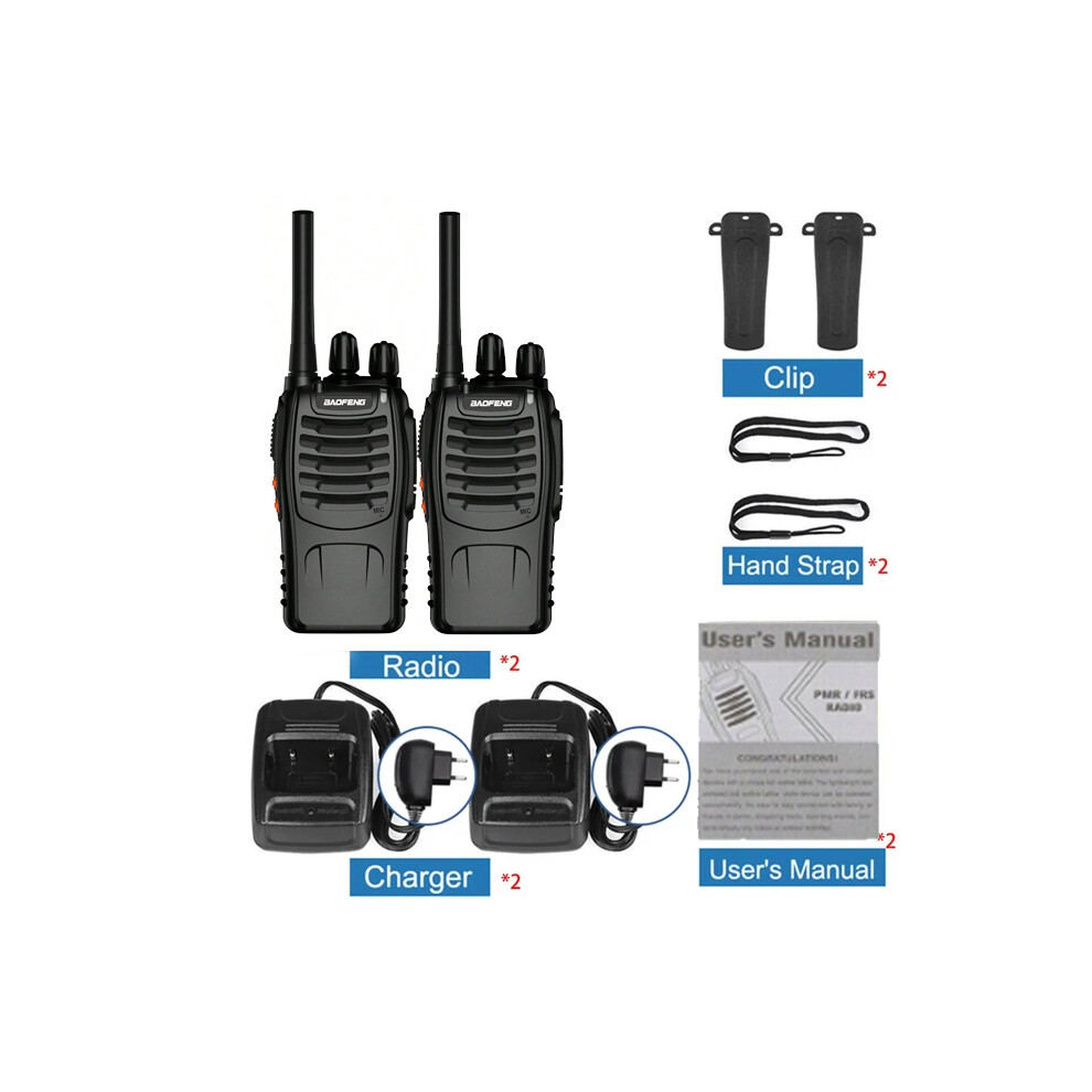 (Euro2pc) Bf-88E Pmr Handheld Intercom Communicator 16 Kanaal Lange Afstand Gesprek Walkie Talkie 5W 446Mhz Home 9036185414760