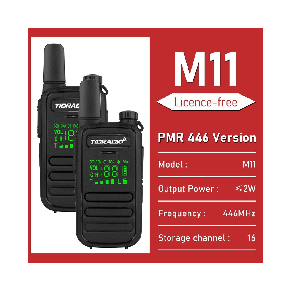 (Pmr-) Tidradio 2Pcs Portable Mini Walkie Talkie Profesional Pmr /Frs Communication Radio Two Way Radio Transceiver Black 9036185415064
