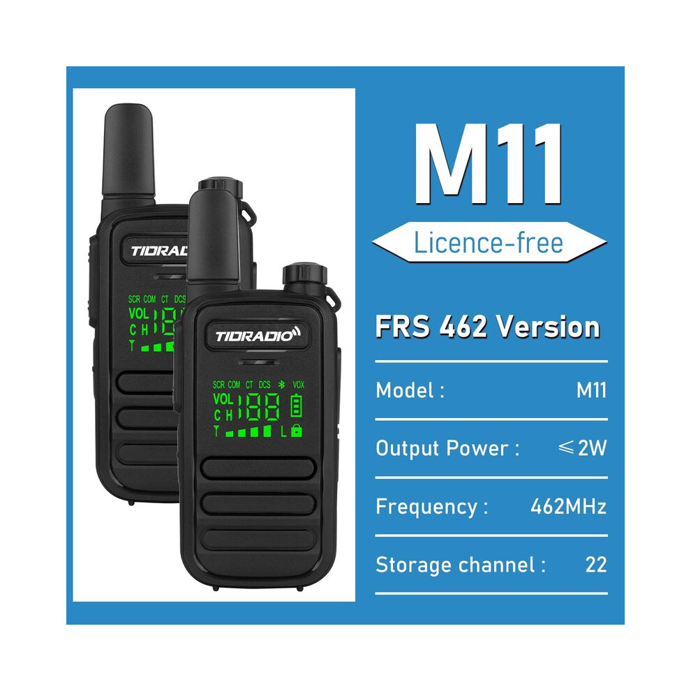 (Frs-) Tidradio 2Pcs M11 Mini Walkie Talkie Profesional Pmr /Frs Long Range Communication Radio Two Way Radio Black 9036185429573