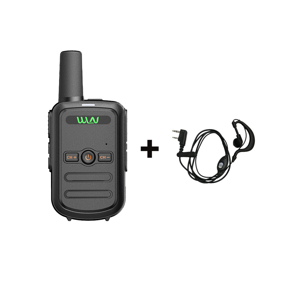 (Lpej-) Wln Kd-C51 Mini Walkie Talkie Uhf 400-470Mhz 16Ch Usb Charging Long Range Portable Handheld Two Way Black 9036185431750