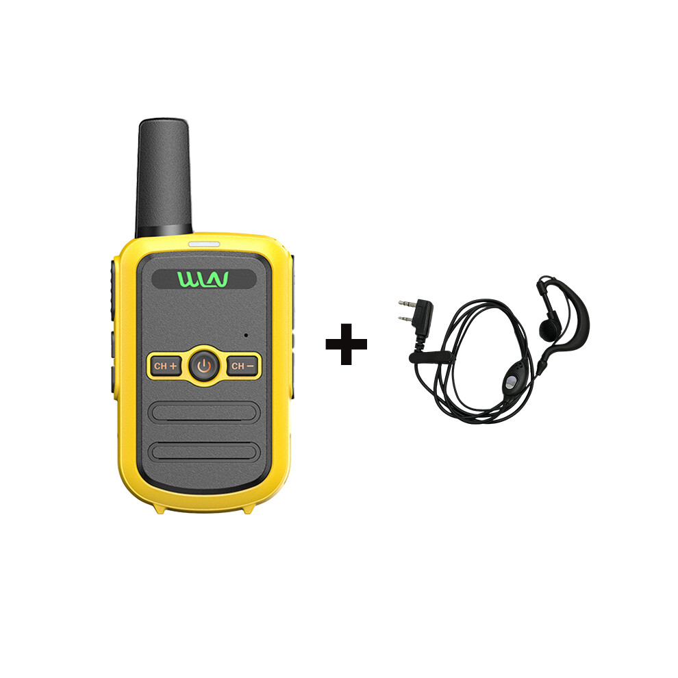 (Lpej-) Wln Kd-C51 Mini Walkie Talkie Uhf 400-470Mhz 16Ch Usb Charging Long Range Portable Handheld Two Way Yellow 9036185431811