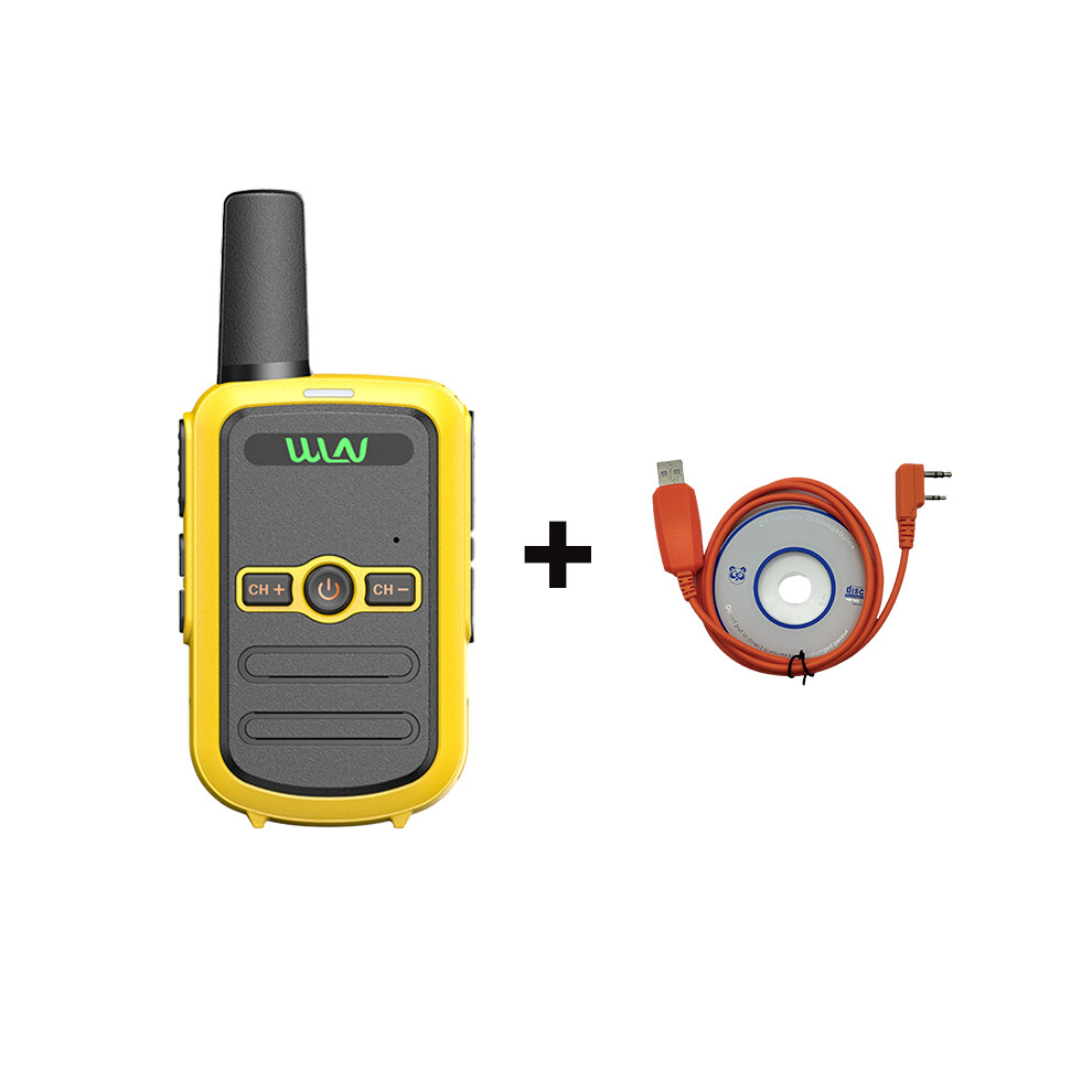 (Ora Cable-) Wln Kd-C51 Mini Walkie Talkie Uhf 400-470Mhz 16Ch Usb Charging Long Range Portable Handheld Two Way Yellow 9036185431828