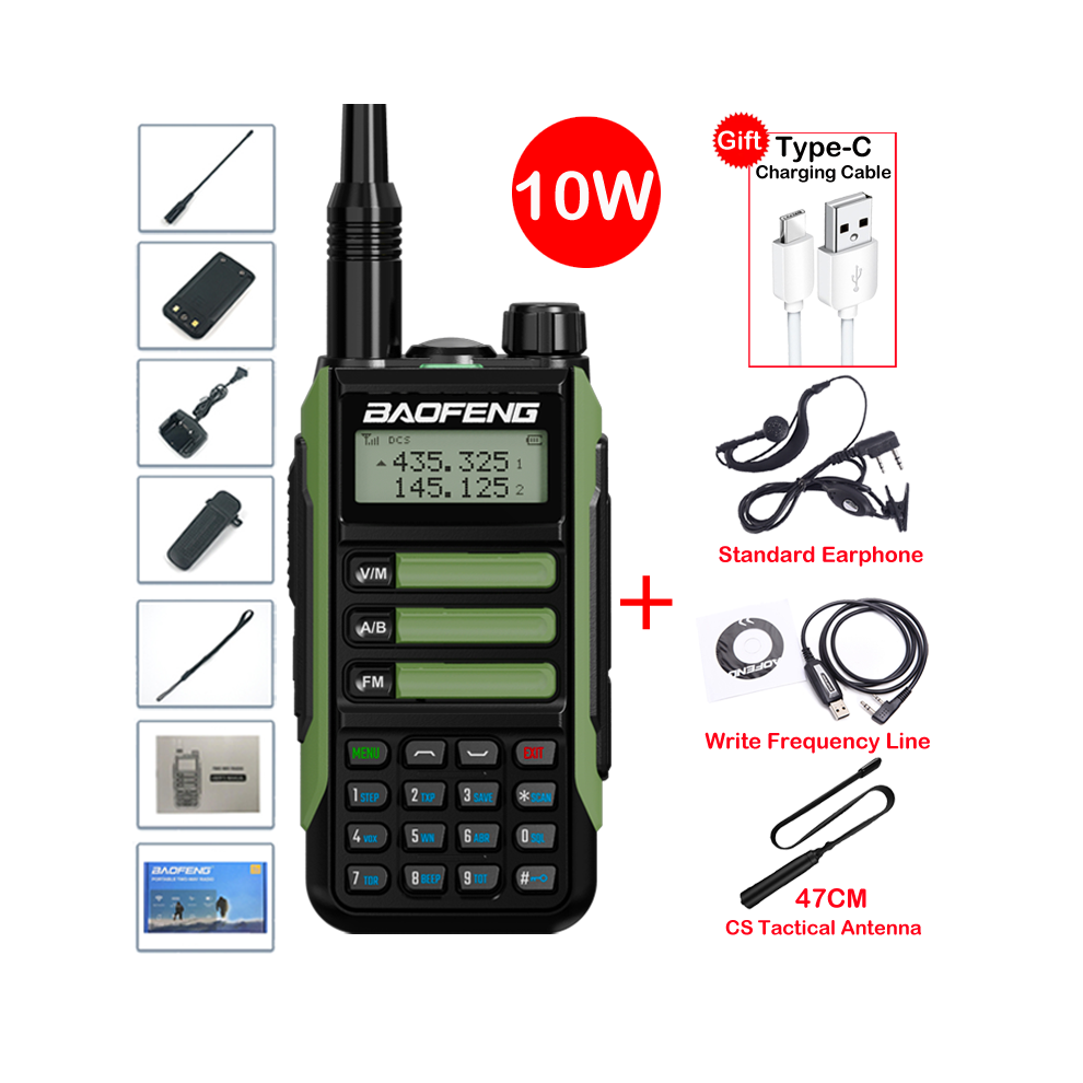 Photos - Radio / Clock MAXPOWER  UV-16 Max IP68 Waterproof Walkie Talkie Dual Band High Power CB Radio Vhf Uhf CB Ham Radio Long Range (UV16-Package 9)