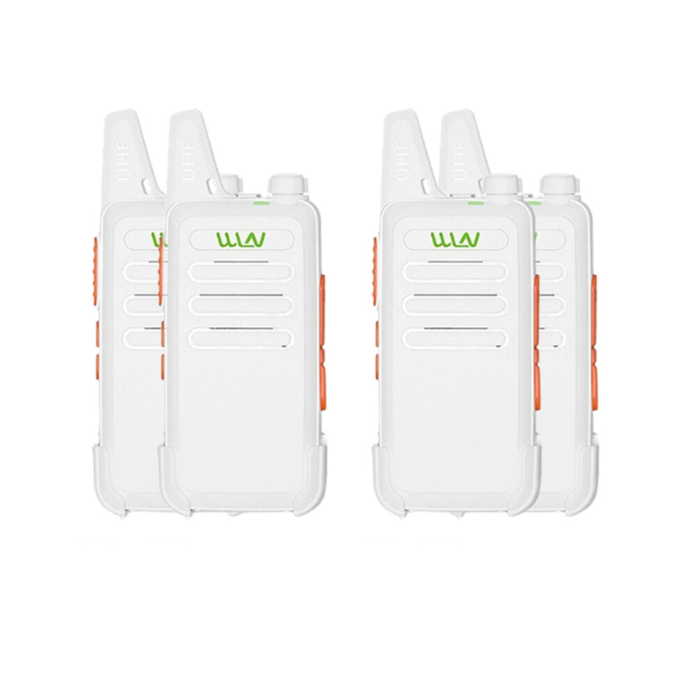 (-4Pcs) Wln Kd-C1 Uhf 400-470 Mhz Mini Walkie Talkie 16 Channel Tpye-C Charging Kd-C1t Portable Walkie Talkie White 9036185430043