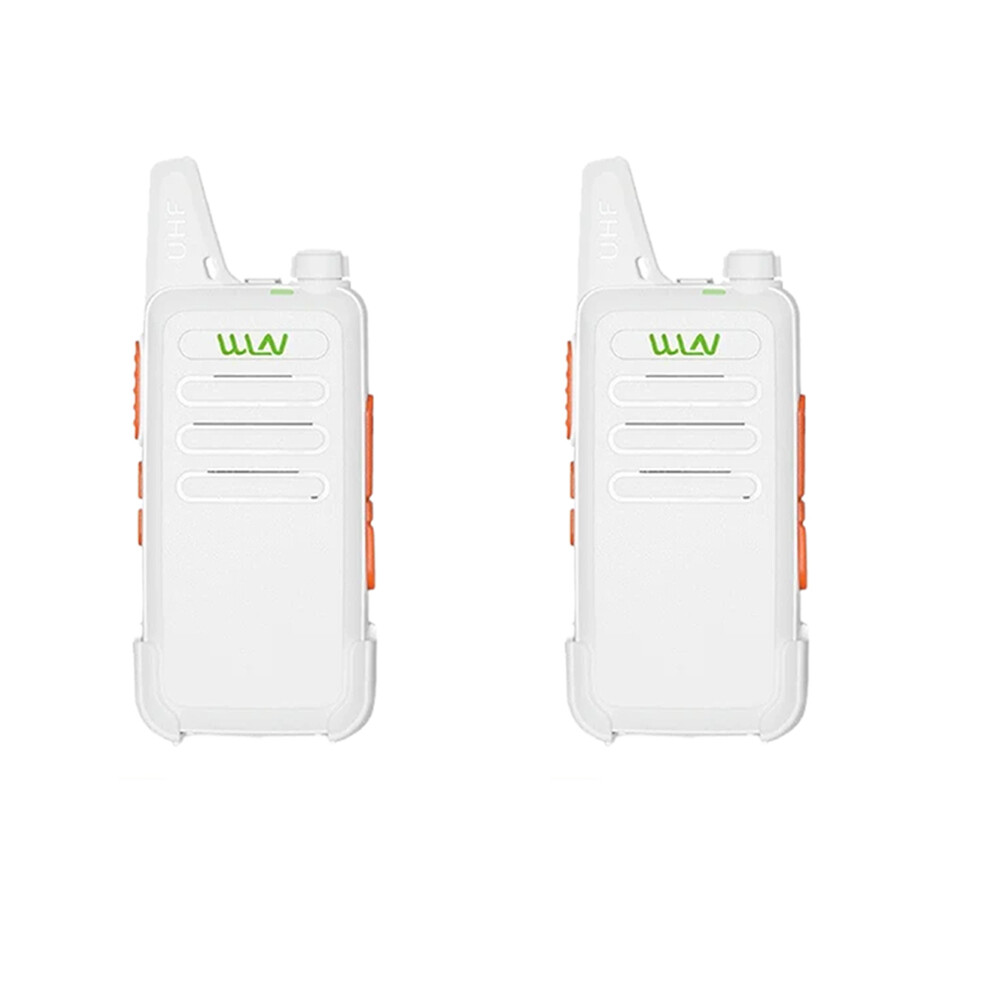 (-2Pcs) Wln Kd-C1 Uhf 400-470 Mhz Mini Walkie Talkie 16 Channel Tpye-C Charging Kd-C1t Portable Walkie Talkie White 9036185430012