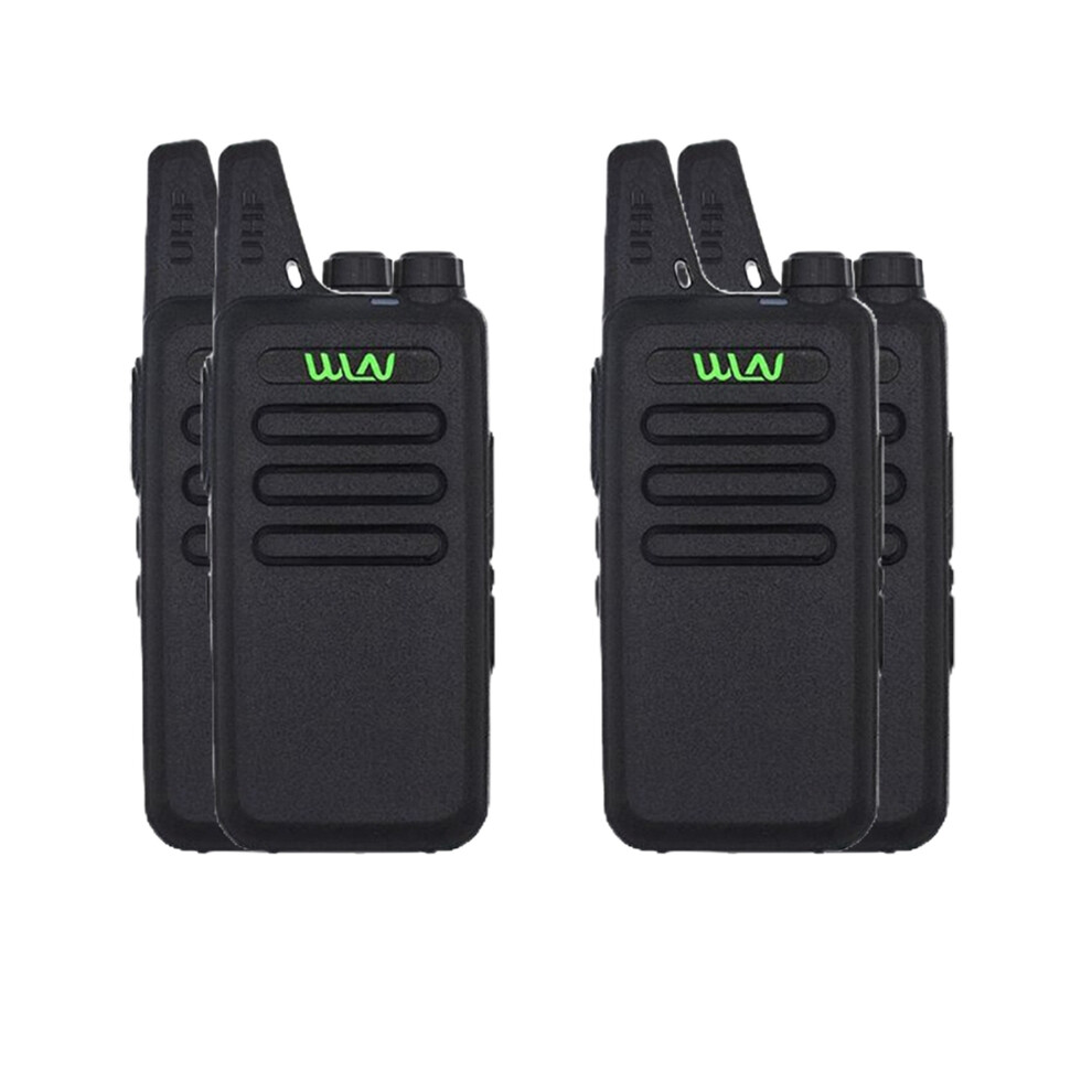 (-4Pcs) Wln Kd-C1 Uhf 400-470 Mhz Mini Walkie Talkie 16 Channel Tpye-C Charging Kd-C1t Portable Walkie Talkie Black 9036185430036