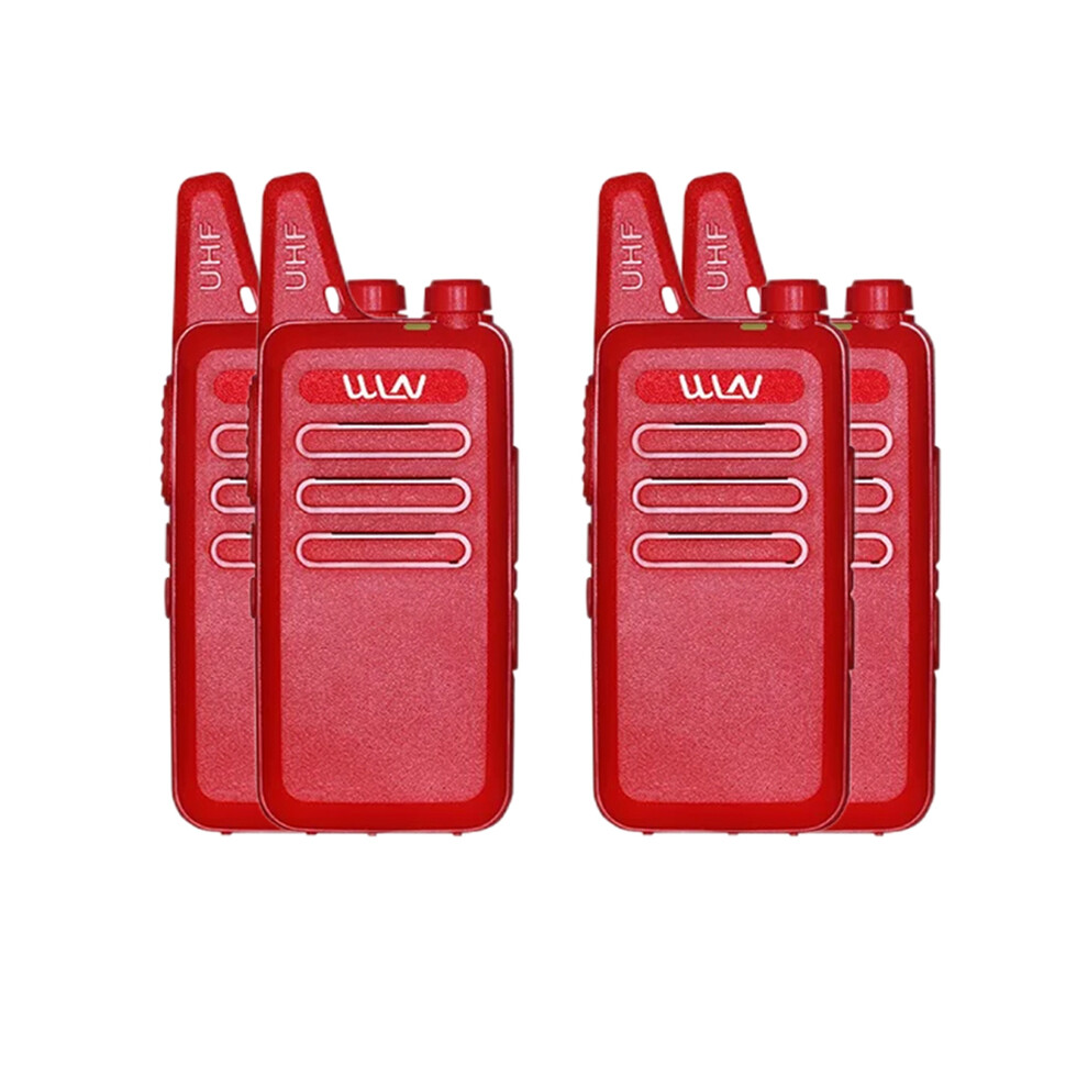 (-4Pcs) Wln Kd-C1 Uhf 400-470 Mhz Mini Walkie Talkie 16 Channel Tpye-C Charging Kd-C1t Portable Walkie Talkie Red 9036185430050