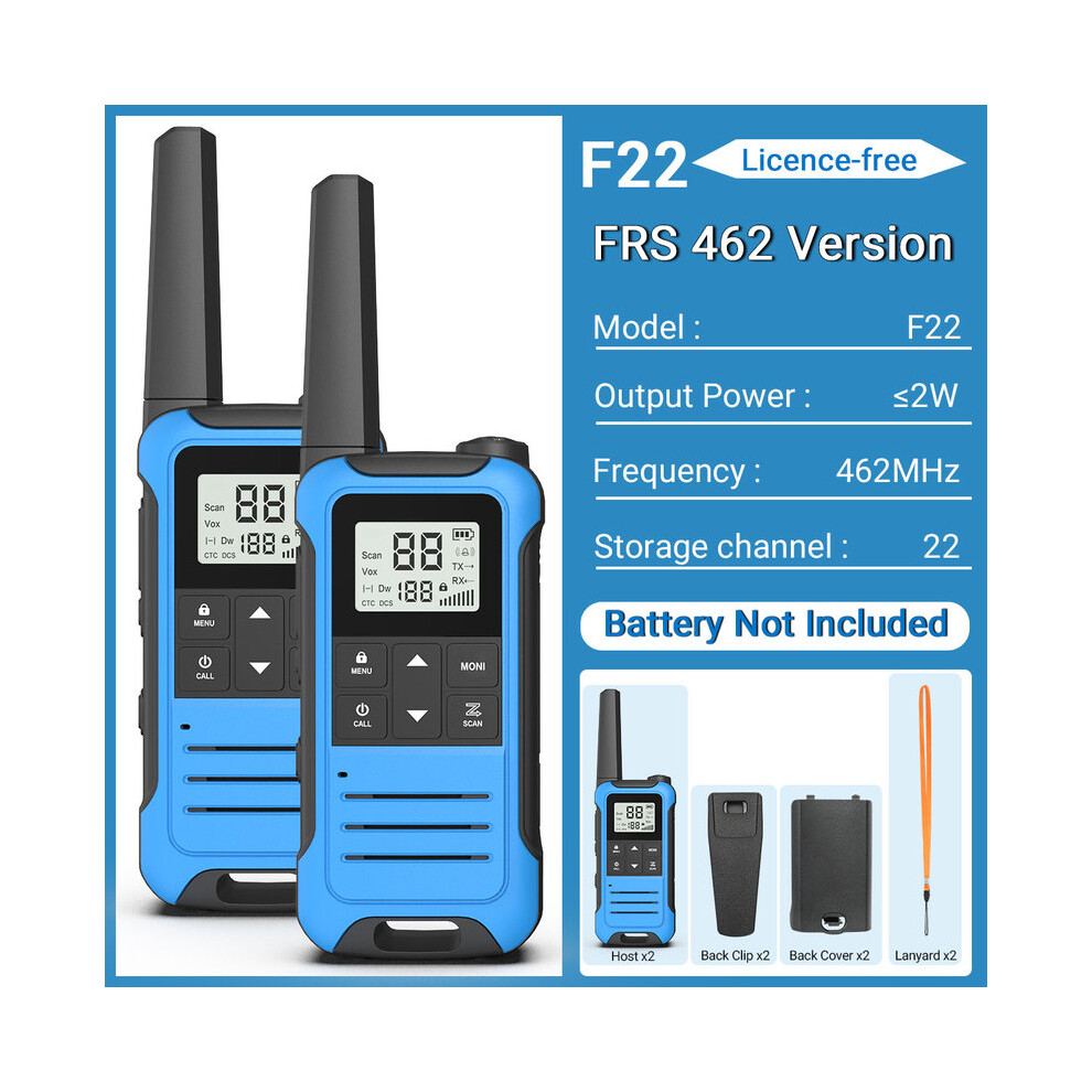 (Frs No Bat-B) 2Pcs F22 Pmr446 Frs Mini Communication Radio Profesional Walkie Talkies Two Way Radio Transceiver For 9036185432191