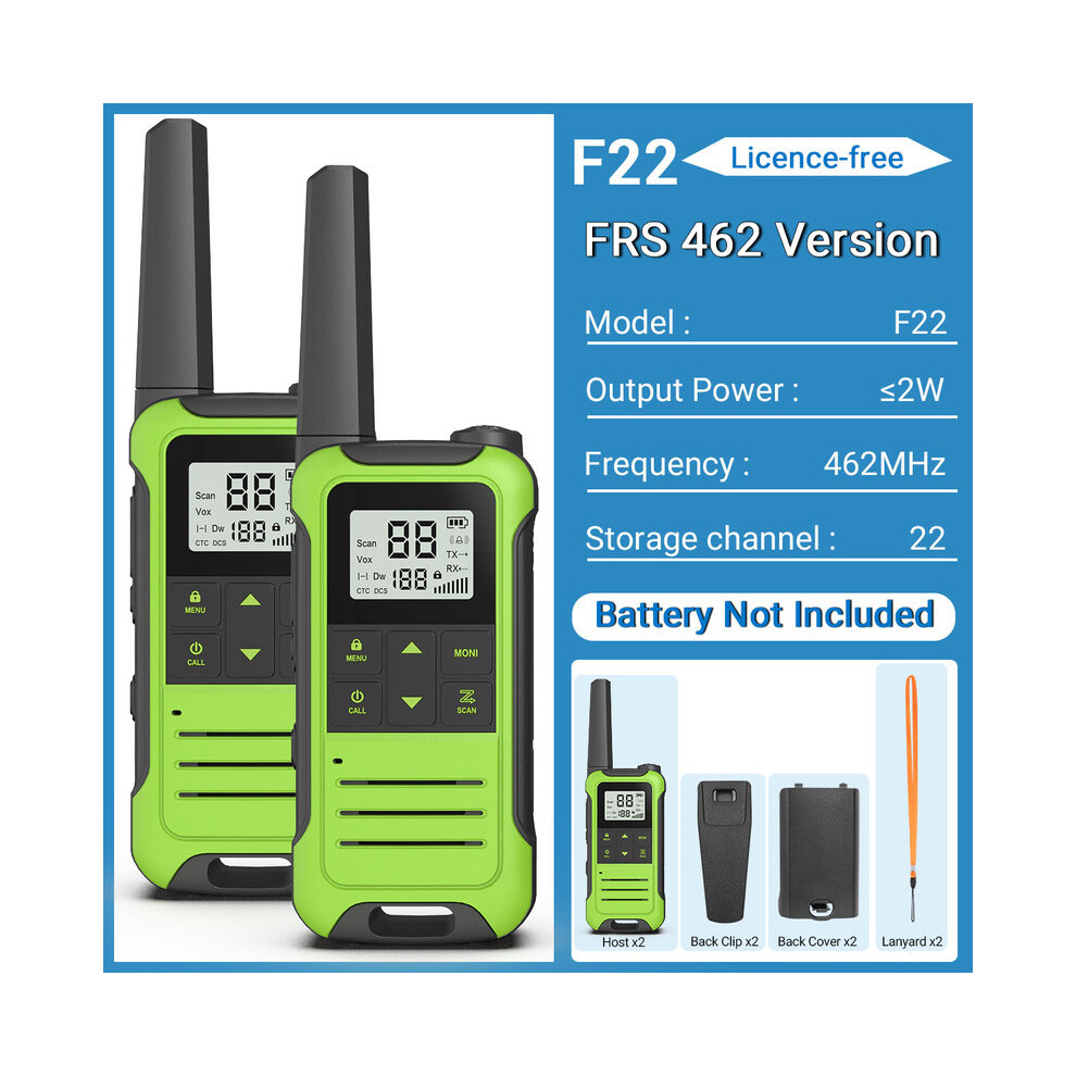 (Frs No Bat-G) 2Pcs F22 Pmr446 Frs Mini Communication Radio Profesional Walkie Talkies Two Way Radio Transceiver For 9036185432245