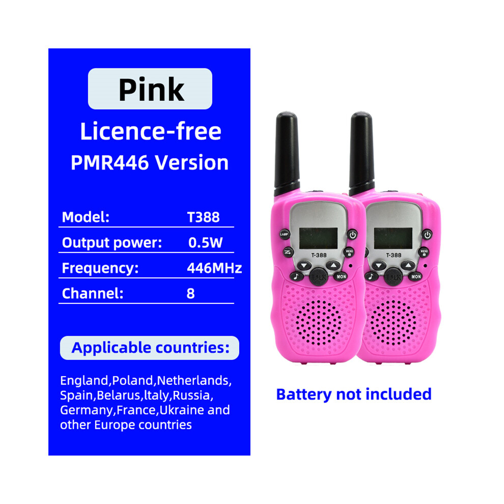 (Eu ) 2Pcs Portable Child Walkie Talkies 0.5W Child Electronic Radio Handheld Children's Walkie Talkie With Pink 9036185412988