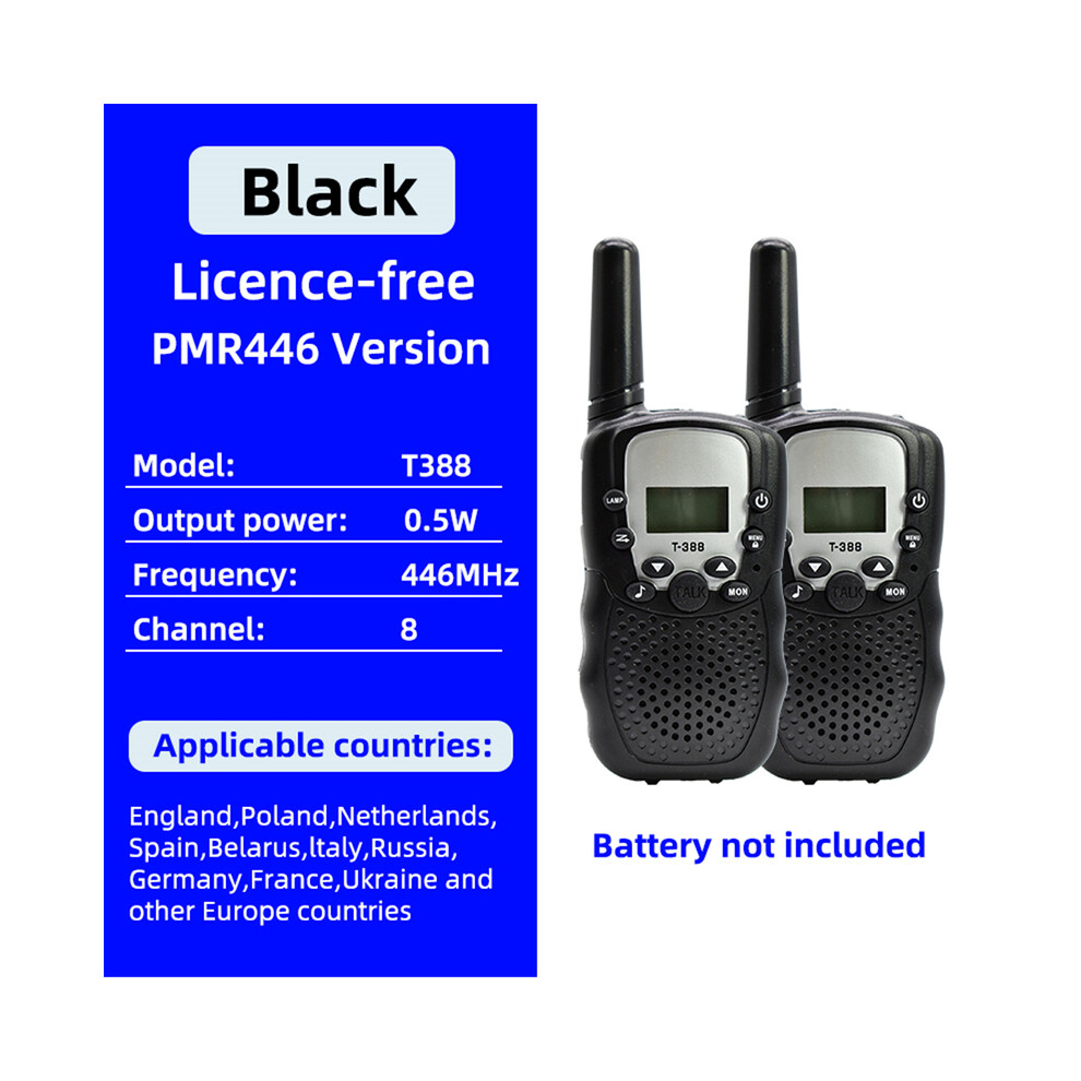(Eu ) 2Pcs Portable Child Walkie Talkies 0.5W Child Electronic Radio Handheld Children's Walkie Talkie With Black 9036185412964