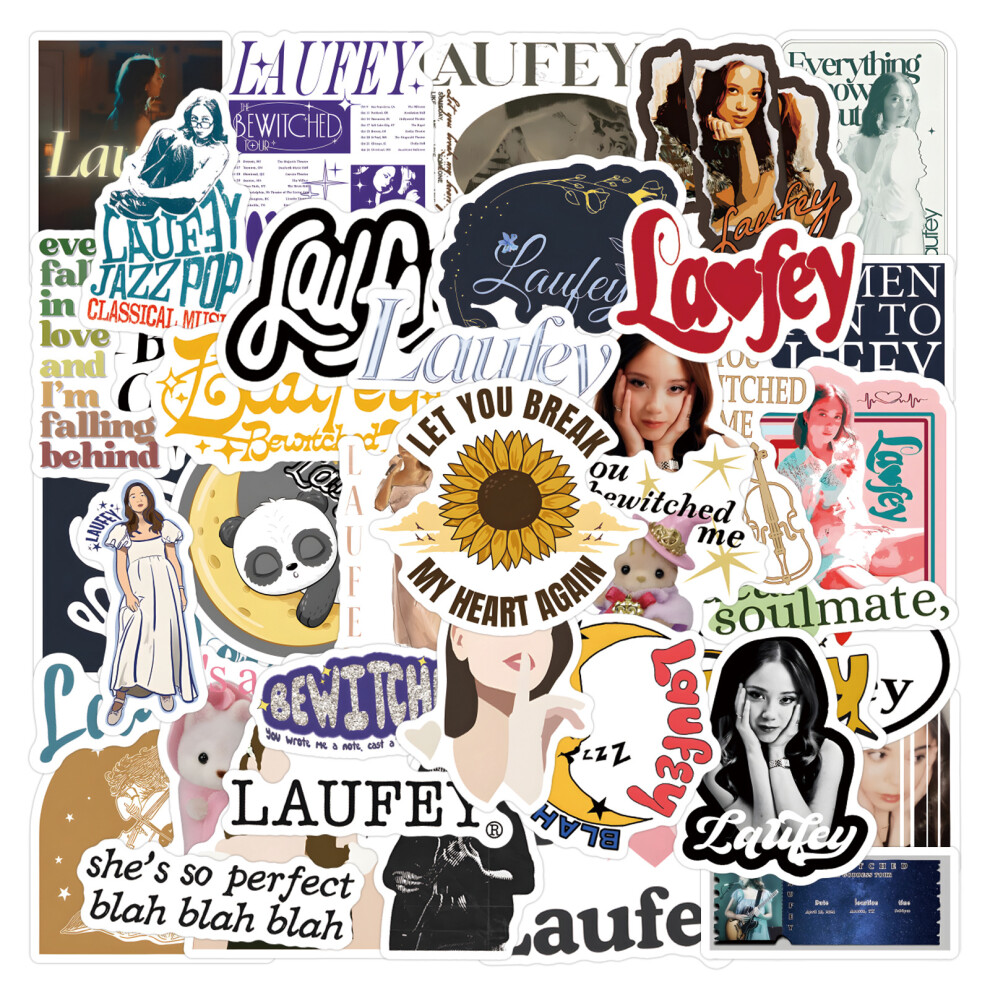 (MULTICOLOR) 55Pcs Singer Laufey Stickers DIY Stickers Scrapbooking Phone Luggage Skateboard Waterproof Graffiti Decals