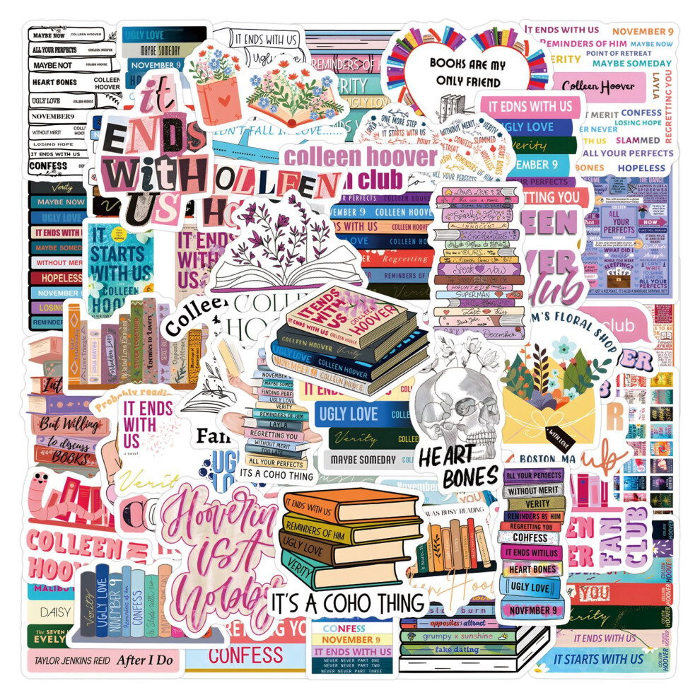(MULTICOLOR) 60Pcs Colleen Hoover Stickers  DIY Stickers Scrapbooking Phone Luggage Skateboard Waterproof Decals