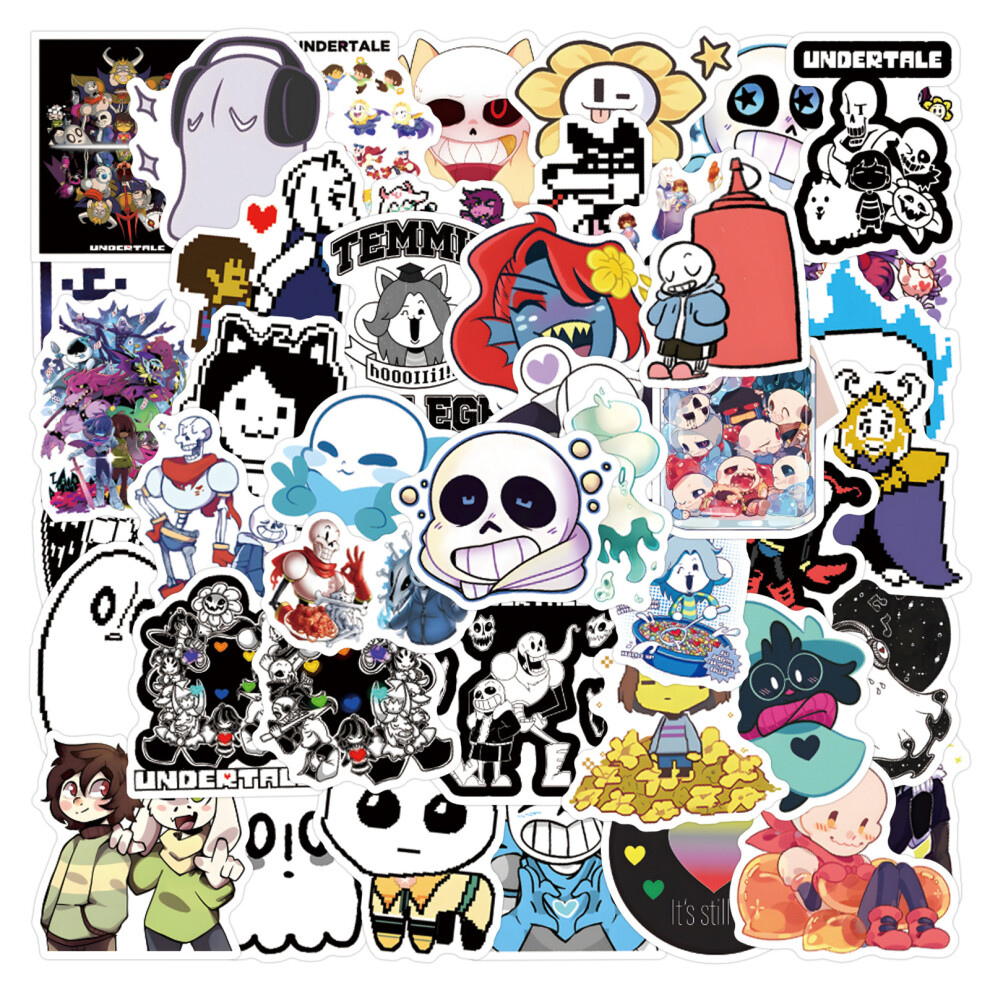 (MULTICOLOR) 55Pcs Undertale Stickers DIY Stickers Scrapbooking Phone Luggage Skateboard Waterproof Graffiti Decals