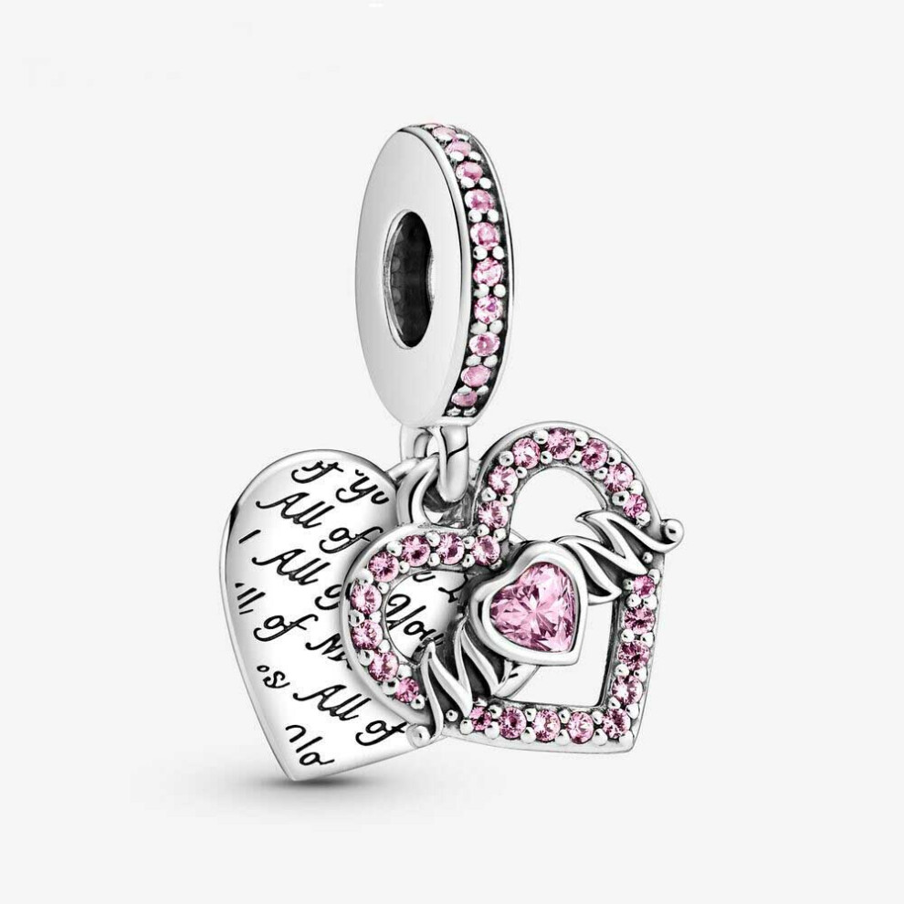 Mother daughter dangle charm for women's bracelet sterling silver S925