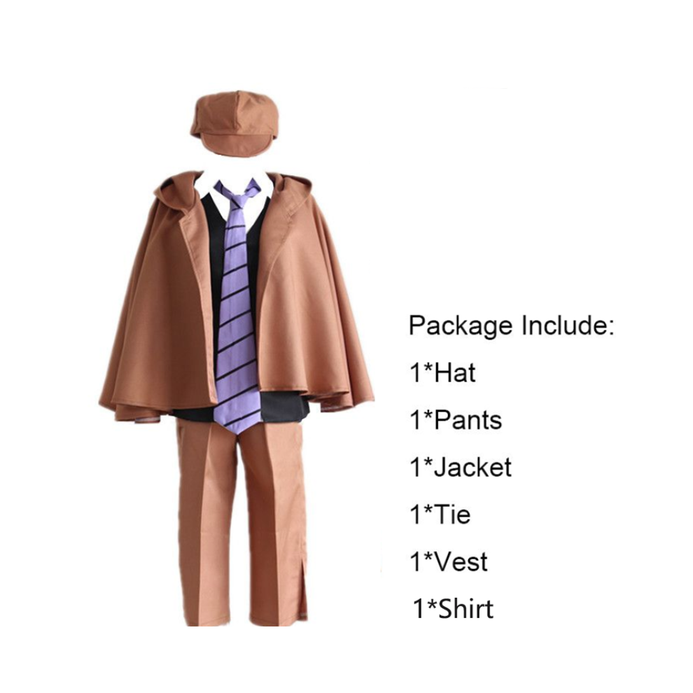 (Costume Set(No Wig), M) Anime Stray Bungo Dogs Ranpo Edogawa Cosplay Costume Uniform Jacket Detective Not,Specified