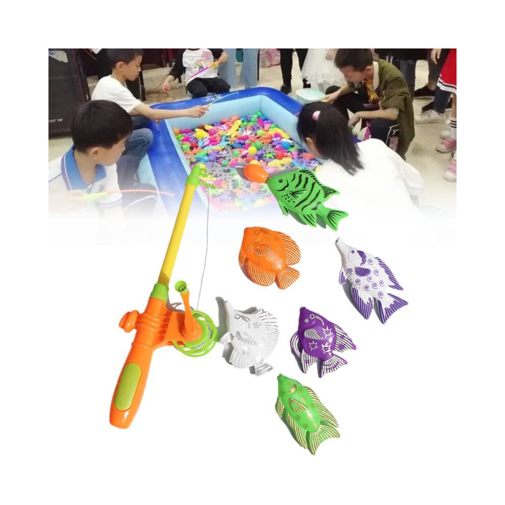 Toy Magnetic Fishing Set Children Puzzle Game Plastic Material Rod 6 Dolls Fish