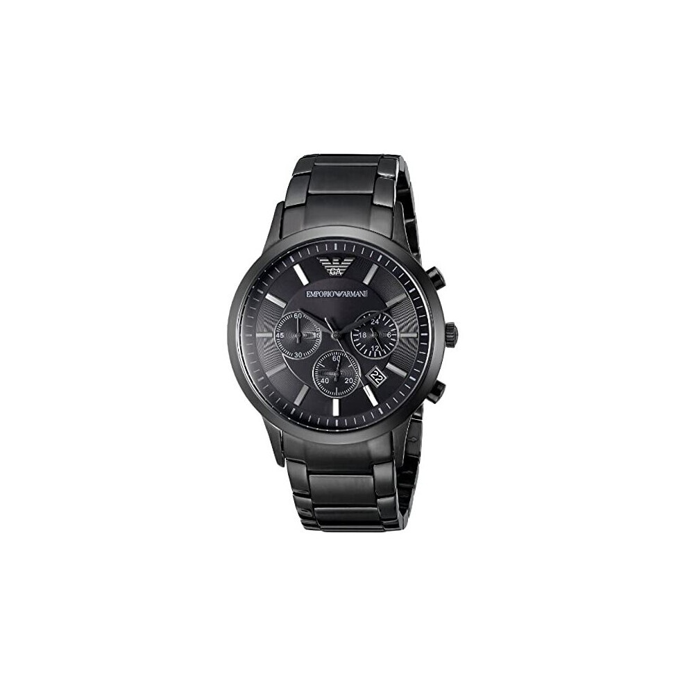 Armani Emporio Ar2453 Men's Chronograph Watch - New With Tags, Stainless Steel, 43Mm, Black