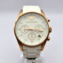 NEW EMPORIO ARMANI SPORTIVO AR5920 WHITE & ROSE GOLD WOMEN'S WATCH
