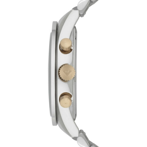 Armani ARMANI MEN'S WATCH AR6088 SILVER GOLD STRAP BLUE DIAL SILVER CASE 2