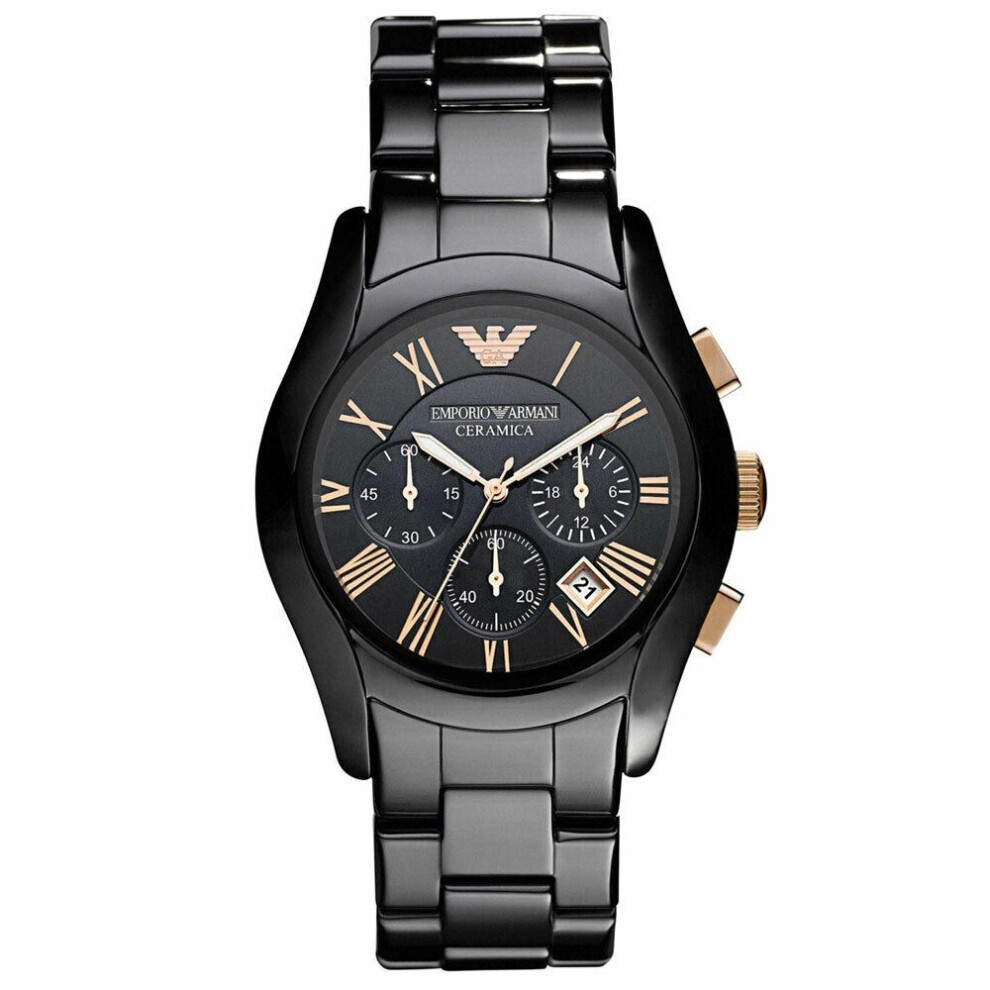 Armani Emporio Ar1410 Classic Ceramic Chronograph Men's Watch Black
