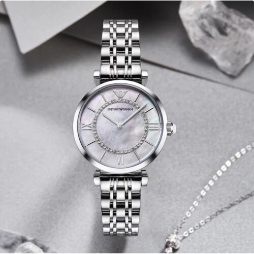 Empoirc Armanni  Ferris Wheel quartz watch AR1908 shell white 2