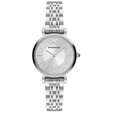 Emporio Armani AR11445 Gianni T-Bar Analog Women's Watch - Silver Stainless Steel Bracelet, 32mm Case