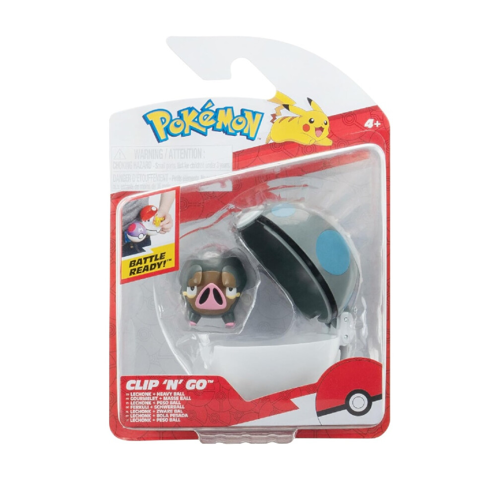 Photos - Action Figures / Transformers Jazwares Pokemon Clip 'N' Go Lechonk Battle Figure And Heavy Ball Accessory 