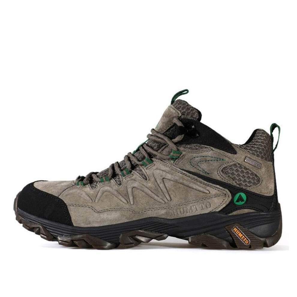 (brown, 42) Humtto Waterproof Hiking Boots Men Breathable Leather Trekking Shoes Winter High-top Outdoor Fashion Sneakers For Mens
