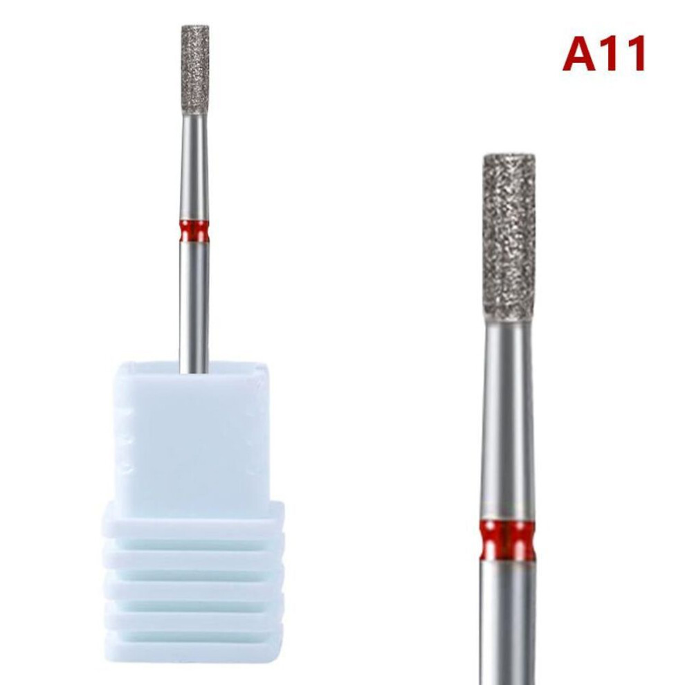 (11) Diamond Nail Drill Bits Cuticle Clean Manicure Pedicure Remover Tools
