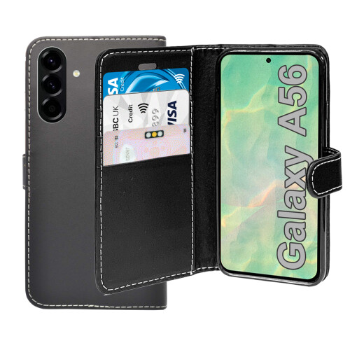 (Black) For Samsung Galaxy A56 Wallet Flip Cover Case 2