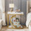 Tribesigns Table d'appoint Tribesigns Table d'appoint étroite Table d'appoint en or blanc en forme de C 3