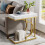 Tribesigns Table d'appoint Tribesigns Table d'appoint étroite Table d'appoint en or blanc en forme de C 1